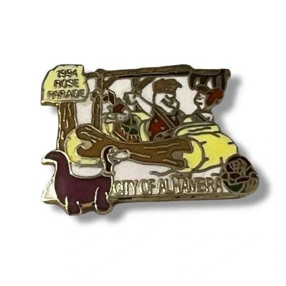 1994 Rose Parade Flintstones City of Alhambra California Vintage Lapel Pin A34